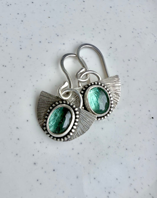 Sterling silver earrings and kyanite